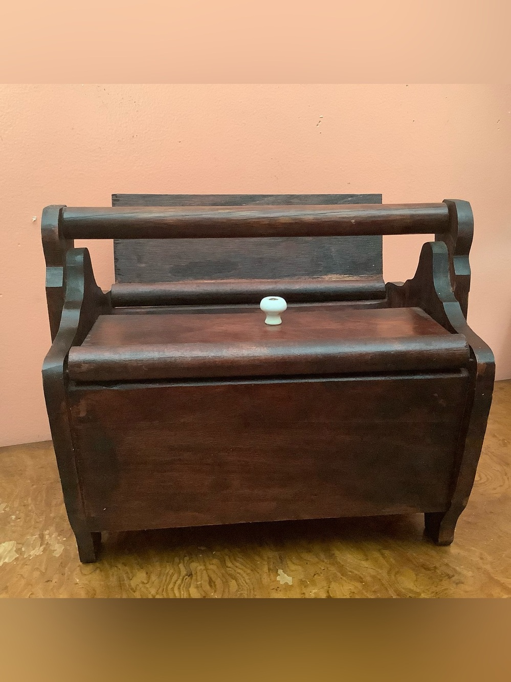 Handcrafted Dark Mahogany Sewing Box with Handle - Picture 17 of 17